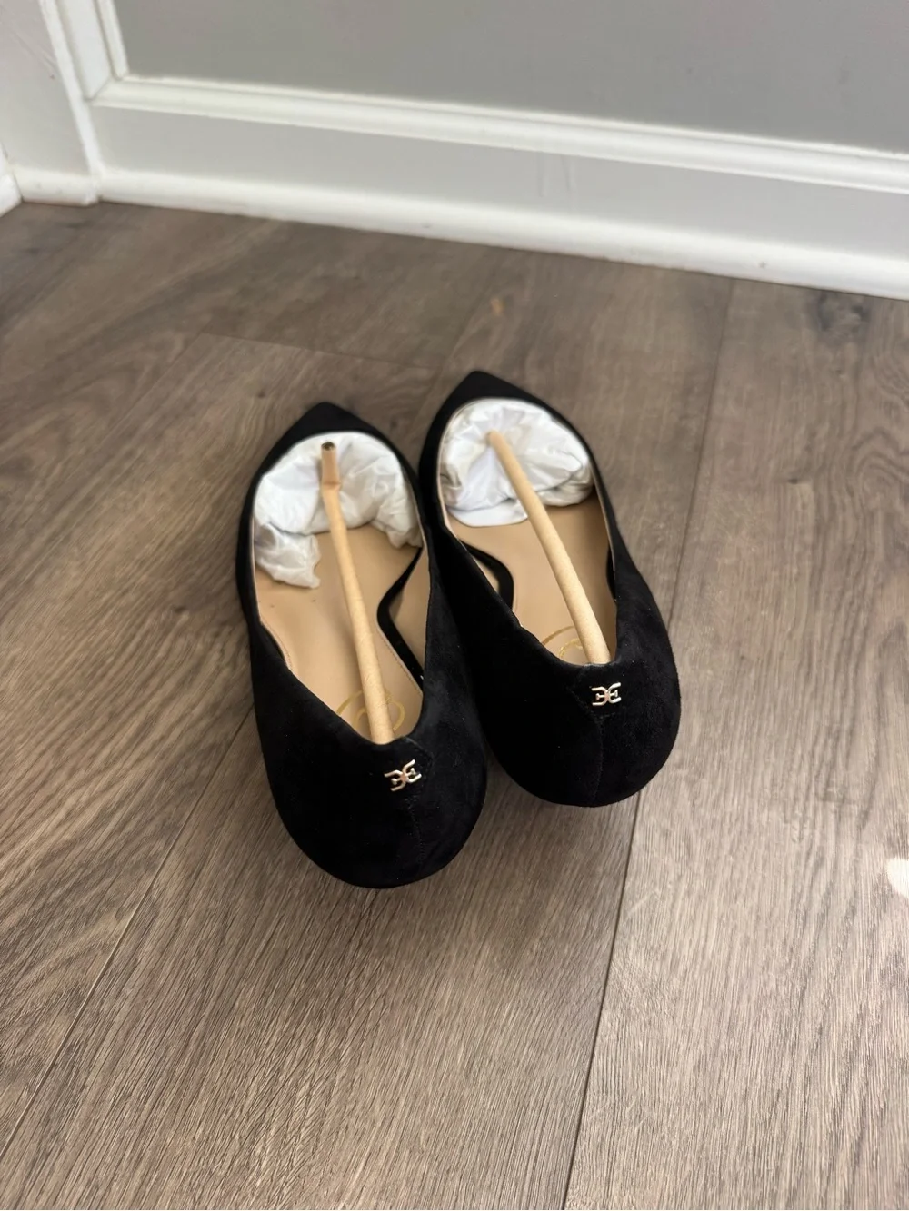 Sam Edelman Black Suede D’Orsay Pointed Toe Kitten Heel Pumps Size 11